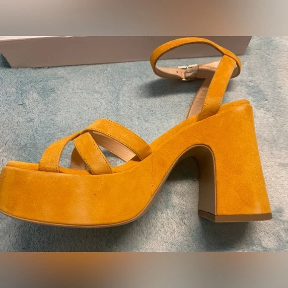 Chiarini Bologna Orange Suede Platform Sandals Sz IT 39, new in box - Picture 7 of 11